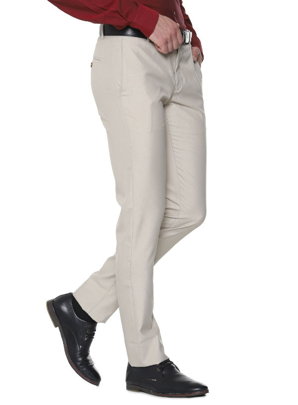 Buy DCot By Donear Men Blue Tapered Fit Solid Regular Trousers online   Looksgudin