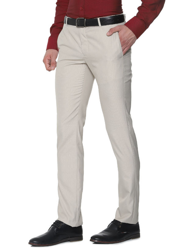 Buy DCot By Donear Men Brown Tapered Fit Solid Trousers online  Looksgudin